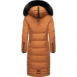 Navahoo Damen Wintermantel Warmer Steppmantel lang mit Abnehmbarer Kapuze Fahmiyaa Rusty Cinnamon Gr. XL - XL