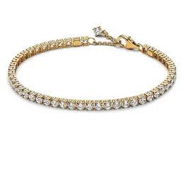 Pandora Funkelndes Tennisarmband Goldfarben 561469C01 Größe 16 cm