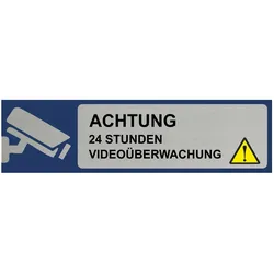 CombiCraft Aluminium Türschild Achtung Videoüberwachung 165x45mm mit 3M-Tape