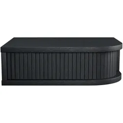 Nachttisch WOODMAN "Farsta", schwarz, B:40cm H:12cm T:30cm, Tische, in 3 Farben, mit Tambourschiebetüren, mit Eichenholz furniert