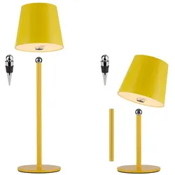 LED-Akku-Tischleuchte Boteria inkl. Flaschenaufsatz 2er Set gelb