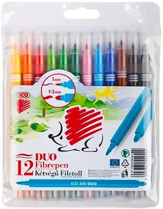 ICO: Duo Doppelend-Filzstift, Set mit 12 Stück