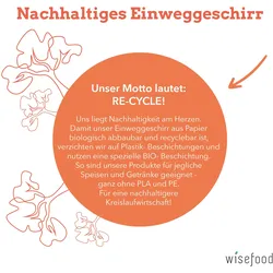WISEFOOD 25 Stk. - Papierdeckel (geeignet für 200ml Becher) - Ø 80 mm