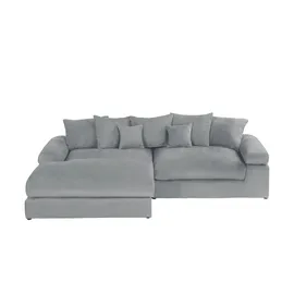 Smart Eckcouch Stoff 2-Sitzer Grau