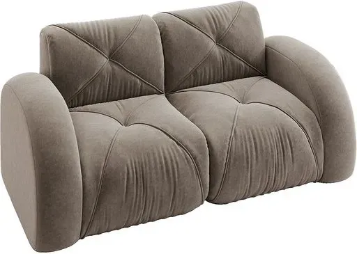 URBAN MEULE Rahmenloses modulares Zwei-Sitzer-Sofa — 204x95x76 cm — Grauer Chenille-Stoff — Hochdichter Schaumstoff