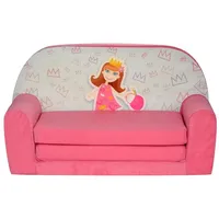 FORTISLINE Kindersitzgruppe Kindersofa "MINI" Kindercouch zum Aufklappen W386 rosa