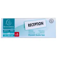 Exacompta 10x Set 10 Namensschildern A4 beidseitig horizontal PMMA