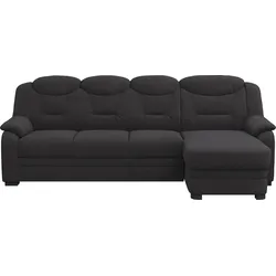Ecksofa COTTA "Marcus L-Form", schwarz, B:257cm H:99cm T:162cm, 100% Polyester, Sofas, Bequemes Ecksofa in klassischem Design mit hoher Rückenlehne