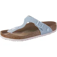 Birkenstock Gizeh TEX Rough Canvas Zehentrenner Damen in surf green, Größe 40 - türkis