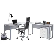 moebel-dich-auf TABOR Winkelschreibtisch 120 x 80 x 75 grau/weiß