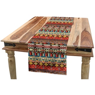 Abakuhaus Tischläufer Esszimmer Küche Rechteckiger Dekorativer Tischläufer, Bunt Aztec Vögel Arrows bunt 40 cm x 180 cm
