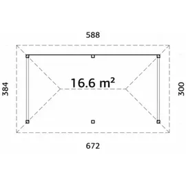 Palmako Pavillon Bianca 16,6 m2 Set 2 Hellbraun tauchimprägniert