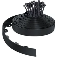 VOUNOT Flexible Rasenkante 2000 x 5 cm 40 Stück Schwarz