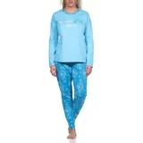normann Verspielter Pyjama lang floral Blau 36/38