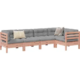 vidaXL Garten-Sofagarnitur 5-tlg. braun