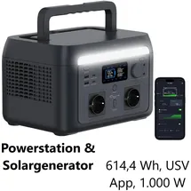 Revolt Tragbare Powerstation & Solargenerator 0,61 kWh