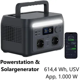Revolt Tragbare Powerstation & Solargenerator 0,61 kWh