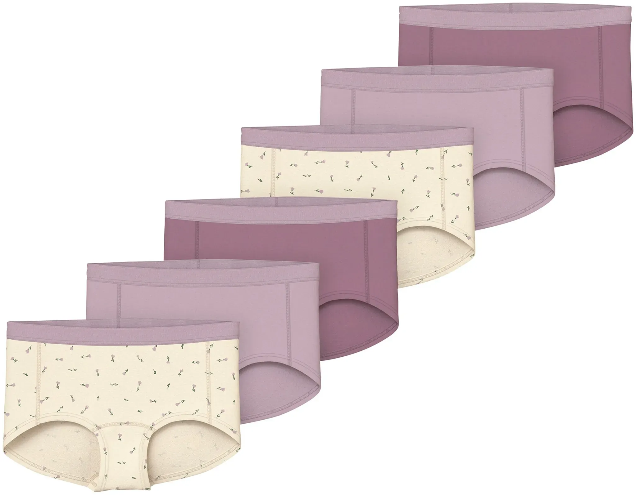 NAME IT 6er-Pack Slips, lila | natur | mehrfarbig, 92