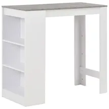 vidaXL Bartisch mit Regal 110 x 50 x 103 cm Weiß