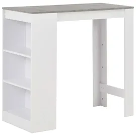 vidaXL Bartisch mit Regal 110 x 50 x 103 cm Weiß