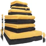 Betz Premium Handtuchset 12-tlg. honiggelb/graphit