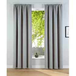 Verdunkelungsvorhang »Solana«, (2 St.), 2er-Set Verdunklungsvorhang mit Thermofunkltion, Bestseller, einfarbig, hellgrau, , 736828-5