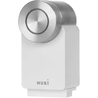 NUKI Smart Lock Pro (4. Generation), smartes Türschloss mit WLAN und Matter für Fernzugriff, elektronisches Türschloss macht das Smartphone zum Schlüssel, mit Akku Power Pack, Weiß