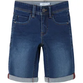 NAME IT Jeansshorts "NKMSILAS SLIM DNM L SHORT", Mädchen, Gr. 104, N-Gr, blau (medium, blau), Denim/Jeans, Obermaterial: 72% Baumwolle, 26% Polyester, 2% Elasthan, unifarben, slim fit kurz, Jeans Jeansshorts, Baumwollmischung, Stretch, Umschlagsaum, Topseller