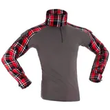 Invadergear Flannel Combat Langarm-t-shirt - Red - 3XL