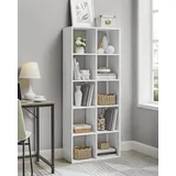 VASAGLE Bücherregal 10 Fächer Weiß