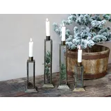 Chic Antique Kerzenständer mit Deko Fenster 27 cm antique messing