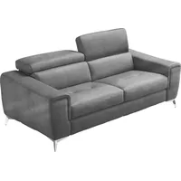 2,5-Sitzer EGOITALIANO "Francine, Designsofa, Loungesofa, Breite 213 cm, Fußfarbe chrom", beige (safari), B:213cm H:100cm T:106cm, Leder »BULL« (echtes Rindsleder). Geschliffenes, pigmentiertes und behandeltes Rindsleder mit einer Dicke von 1, 3-1, 5 mm. Dieses Leder zeigt eine ziemlich weiche Hand mit einem halb undurchsichtigen Aussehen. Es handelt sich um ein geschütztes Leder. Eine leichte Deckschicht schützt sie vor Flecken, ohne ihre ursprünglichen Eigenschaften zu verändern. Die geschützten Leder