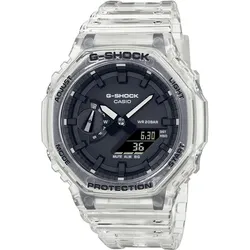 Chronograph CASIO G-SHOCK, transparent (transparent, schwarz), Armbanduhren, Herren, Quarzuhr,Armbanduhr,Herrenuhr,digital, bis 20bar wasserd.Resinbarmband