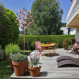 Lemodo Windrad in bronze, Gartendeko, 213 cm hoch