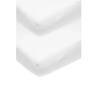 Meyco Baby Molton stretch Spannbettlaken Kinderbett - Uni White