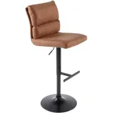 Riess-Ambiente Riess Ambiente Höhenverstellbarer Barhocker Comfort antik braun Microfaser schwenkbar Barstuhl Fußablage verstellbar Tresenstuhl Samtstuhl Küchenstuhl