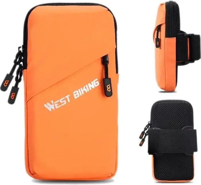 Sport-Armband für Smartphone Jogging Fitness orange 18,5