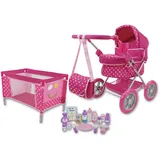 509 Crew Doll Stroller Pram 18 Piece Combo Value Play Set, Ages 3+