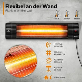 TRESKO Heizstrahler Infrarot 2,5 kW schwarz