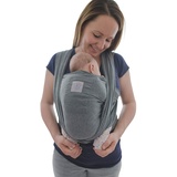 M M C Babytragetuch mit Vordertasche inkl. Baby Wrap Carrier Tasche und Anleitung - langes elastisches Tragetuch für Früh- und Neugeborene Kleinkinder (Schwarz)