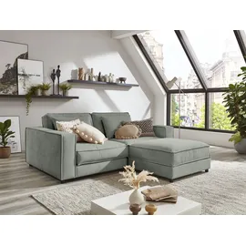 Atlantic Home Collection Hocker Valan Cord 85 x 41 x 85 cm Grau
