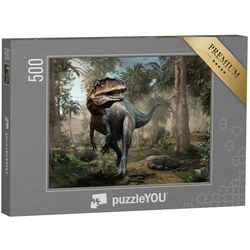 puzzleYOU Puzzle Acrocanthosaurus, Wald-Szene, 3D-Illustration, 500 Puzzleteile, puzzleYOU-Kollektionen Dinosaurier, Tiere aus Fantasy & Urzeit