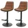 Proregal 2er-Set Barhocker Sitzhöhe 65-86cm höhenverstellbar mit Lehne Kunstleder Braun Barstuhl Tresenhocker Drehhocker