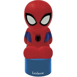 Lexibook Spiderman Nachtlicht und Lautsprecher für Kinderzimmer, Farbwechsel, weiches Licht, batteriebetrieben, blau/rot, NS01SP