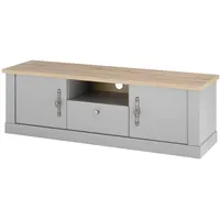 Furn.design TV-Lowboard grau Eiche Landhaus TV Unterteil 155 x