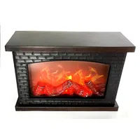 LED Tischkamin Kamin LED Laterne schwarz aus Kunststoff 30x20 cm