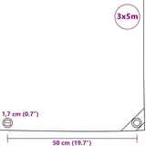 vidaXL Abdeckplane 650 g/m2 3x5 m Grau