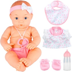 Babypuppe 40 cm Neugeborenen-Babypuppen-Set (8-tlg), Lebensechte Babypuppe