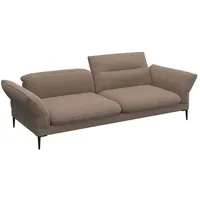 FLEXLUX 3-Sitzer Salino, Funktionssofa, Relaxsofa, Sofa mit Arm- und Kopfteil-Verstellungen, Kaltschaum & Stahl-Wellen braun