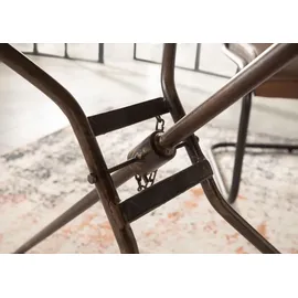 MASSIVMOEBEL24.DE Esstisch rund Mango100x100x80 braun lackiert HEAVY INDUSTRY #256